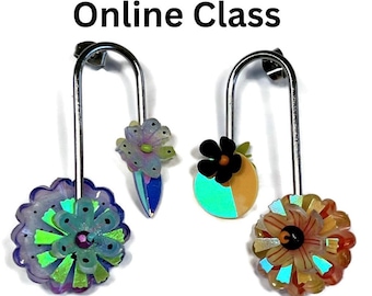 2 pair   Shrink plastic Shrinkets Pinwheel earring class  kit