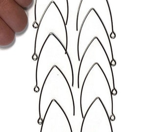 10 pairs surgical steel ear wire hooks
