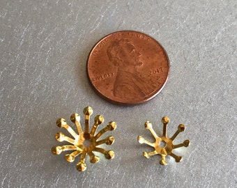 30 -gold starburst  flower bead cap