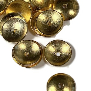 30, Golden domed bead caps