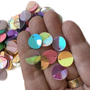 1 dry  ounce, 12mm  round folded sequins top hole