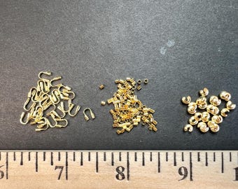 60 sztuk, osłony drutu, koraliki zaciskane, osłony koralików zaciskanych, metal złoty
