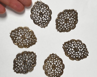 6, bronze oval filigree
