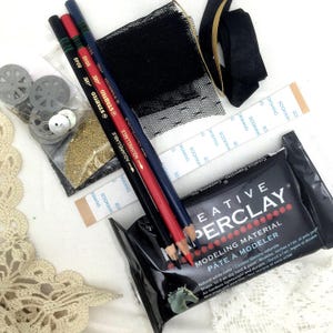 Kit de técnica mixta para muñecas modificadas, clase de arte con botellas vintage, diseños de Julie Haymaker imagen 5