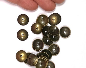 20 bronze simple domed spacer bead caps