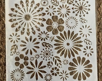 Daisy Flower Stencil: Reusable Plastic Template, Card Making (5 inch)