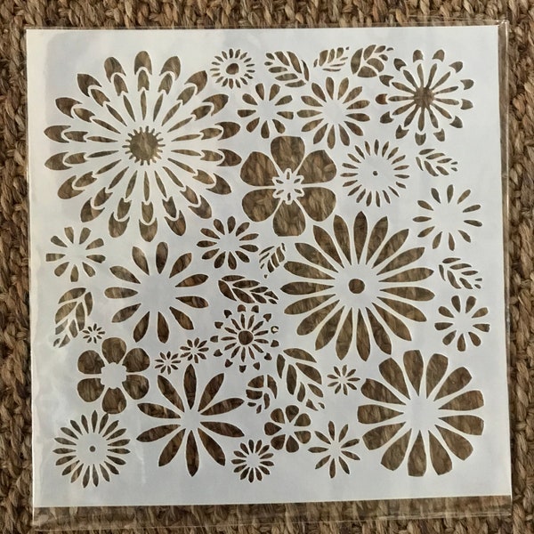 Daisy Flower Stencil: Reusable Plastic Template, Card Making (5 inch)