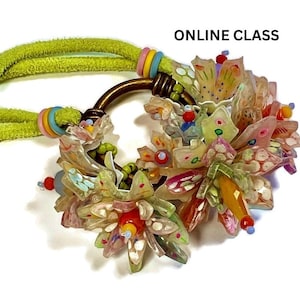 Shrink plastic necklace class and kit Corsage Memories , Shrinkets by julie haymaker