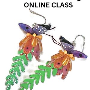 Shrink Plastic  Earring online class and kit  Winged Joy a shrinkets  kit and  free YOUTUBE class