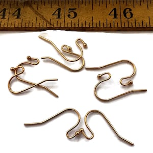 5 pair ear wires gold vermeil 21mm
