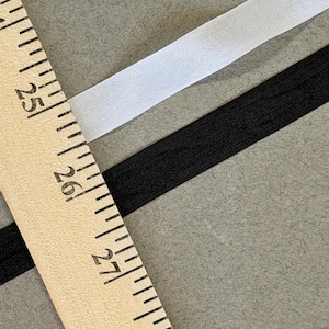 4  yards - woven edge rayon ribbon, seam binding, black and white