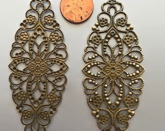 10 filigree connecter embossed pendant charm