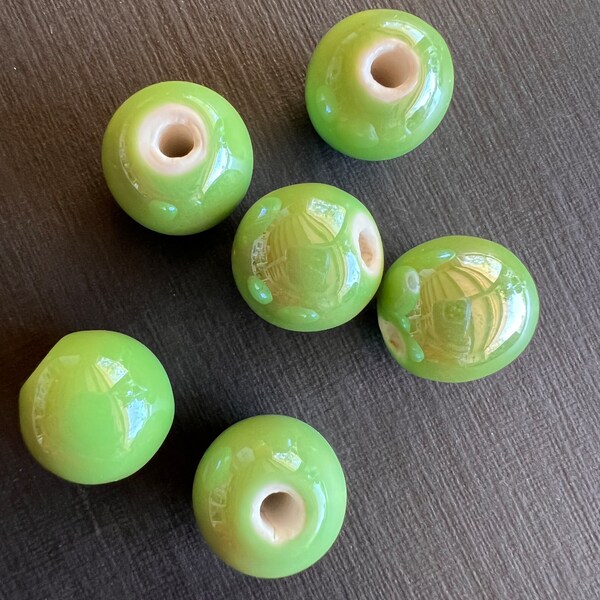 Green Ceramic Beads Etsy