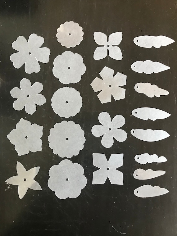 21 shrink Plastic Flower and Leaf Shapes for Handmade Bead Making Using the  Shrinkets Molds 