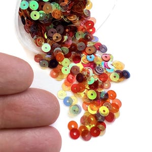 Flat round colorful sequins mix shiny transparent 4mm 1/2 ounce