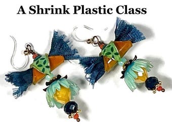 DIY, krimpplastic oorbellenset met gratis YOUTUBE-tutorial, Shrinkets van julie haymaker