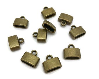 20 multi cord end connectors  bronze nickel  free