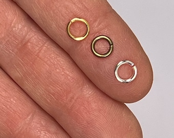 1/2 oz  gold silver or bronze brass jump rings 6 mm