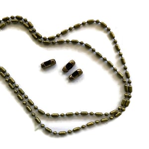 3 yards-bamboo bronze ball chain with connectors 2.5 mm