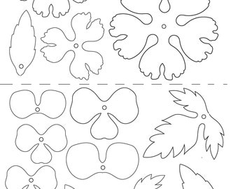 Shrink plastic flower shapes pansy and peony