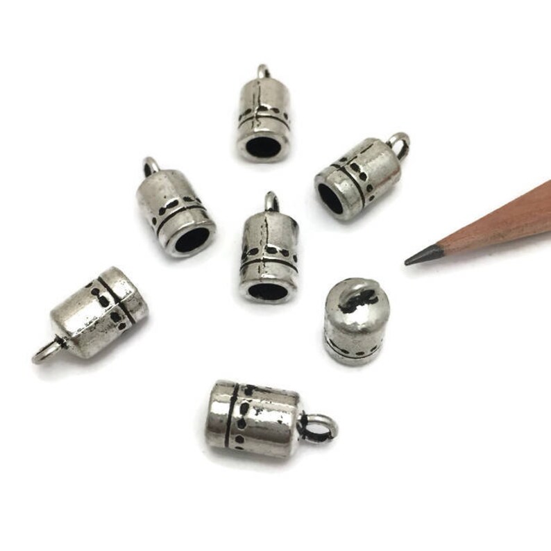30 glue in cord end cap pieces termintors interior is 5 mm for jewelry