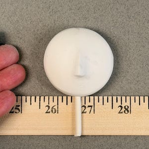 2 Inch Round Doll Head DIY Plaster Craft Blank with Neck Stick