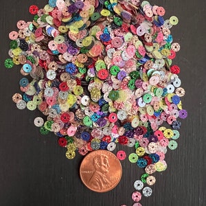 3/4 ounce, 4mm flat sparkle sequin mix color