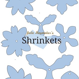 Digital flower pattern ,Shrink plastic flower template