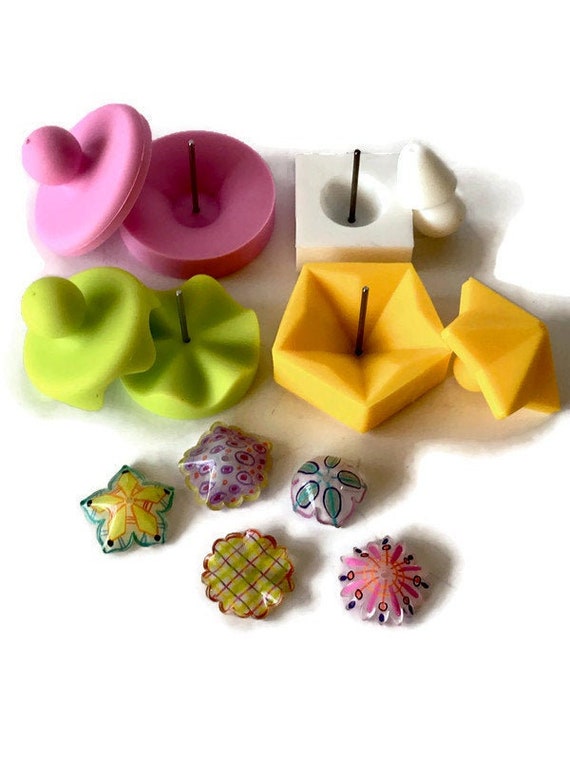 Shrink Plastic Bead Mold Handmade Bead Making 4 Set Mold Creates 4 Shapes  of Bead Cap Style Beads . 