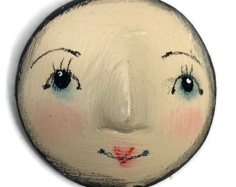 hand-painted doll face, plaster doll head