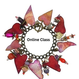 online bracelet class , shrink plastic heart beads