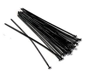 30, TRUE  black head pins with a flat round tip
