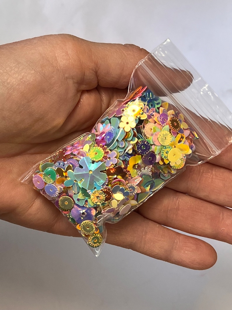 1 oz-iridescent sequin mix multi color shape and size mix image 3