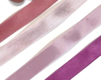 8 yards ,PinkRibbon Rayon Seam Binding  2 yards of each color   1/2 Inch Wide,