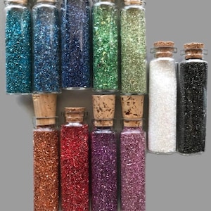 1 1/2 oz - Paillettes de verre allemandes, couleur au choix, paillettes très fines,