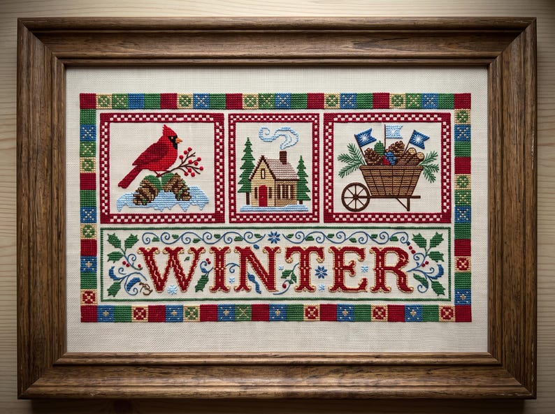 8 Set Pattern Bundle Seasonal Cross Stitch | Stitch A Long Embroidery ...