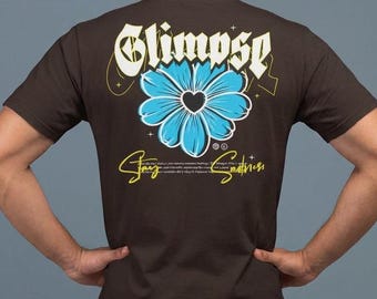 Retro Flower T-Shirt Aesthetic, Vintage Floral Graphic Tee, Positive Vibes Shirt, Streetwear Back Print, Unisex Gift Idea