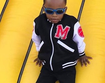 Kids Varsity Jacket - Toddler Custom Letterman Jacket - Personalized Kids Varsity Jacket - Baby Letterman Jacket - Baby Shower Gift Idea