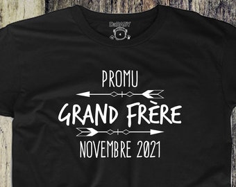 Promu Grand Frere  - personnalisé Shirt - français design - Pregnancy Announcement - Grand Frere Shirt - baby couche shirt- Big Brother Tee