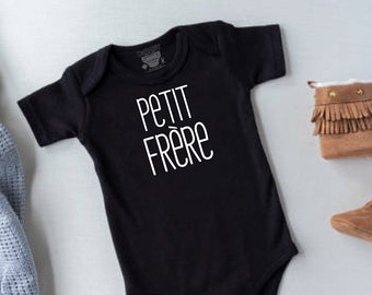 Petit Frère Little Brother Baby Bodysuit, French Baby Shirt, Baby Shower Gift, Cute Petit Frère Shirt, Petit Frère Pregnancy Announcement