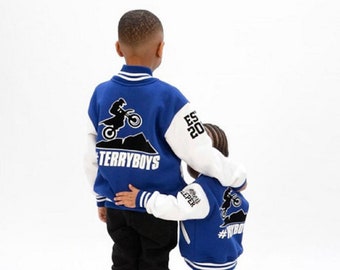 Matching Varsity Jackets for Siblings - Family Lettermen Jackets - Made In Canada - Personalized Spring Varsity Jacket - Christmas Gift Idea