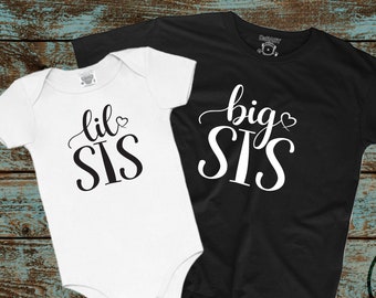Little Sis Big Sis Big Bro Little Bro Matching Sibling Shirt, Little Sis Bodysuit, Little Bro Bodysuit, Family Shirts Pregnancy Announcement