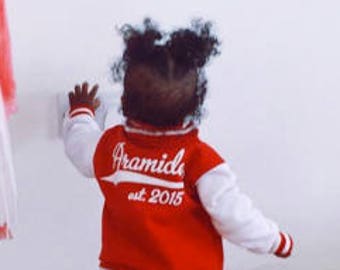 Personalized Birthday Infant Toddler Baby Varsity Jacket, Custom Baby Girl Boy Varsity Jacket, Customized Toddler Birthday Jacket