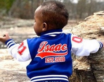 Back to School Kids Varsity Jacket - Personalized Toddler Letterman Jacket - Made In Canada - Best Seller - Personalized Jacket