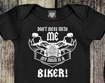 My Mom is a Biker Baby Bodysuit, Motorcycle Shower Gift
