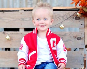 Toddler Letterman Jacket - Varsity jacket - Custom Varsity Jacket - Kids Personalized Jacket - Baby Varsity Jacket - Custom Baby Jacket