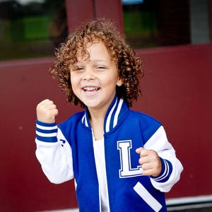 Toddler Varsity Jacket Personalized Kids Jacket Best Seller Letterman Jacket Trendy Kids Clothes Spring Jacket Keepsake Baby Gift image 1