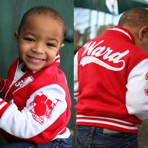 Baseball Style Kids Varsity Jacket Custom Letterman Name & 