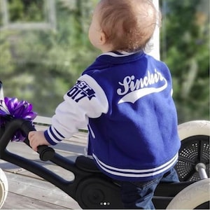 Personalized Jacket Birthday Gift for Boy, Personalized Varsity Jacket Girl, Back to School,  Newborn Baby Shower Gift, Personalized Jacket