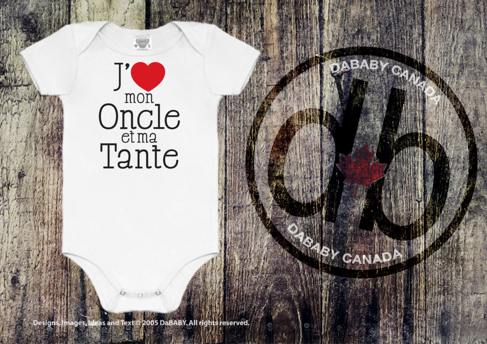 J'aime mon Oncle et ma Tante français design Baby | Etsy